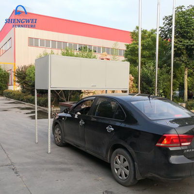 Gri Beyaz Garaj Aleti Üzerinde Araba Kaputu Metal Depo Dolabı