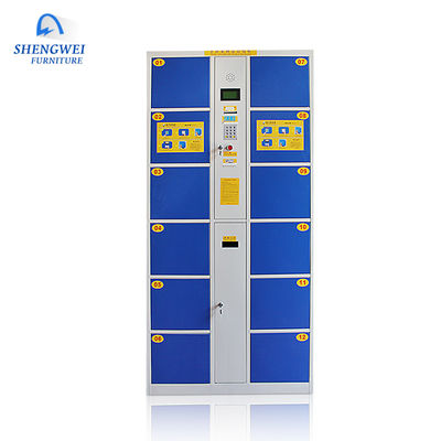 Süpermarket 12 Kapılı Parmak İzi Kilidi Barkod Elektronik Depo Dolabı