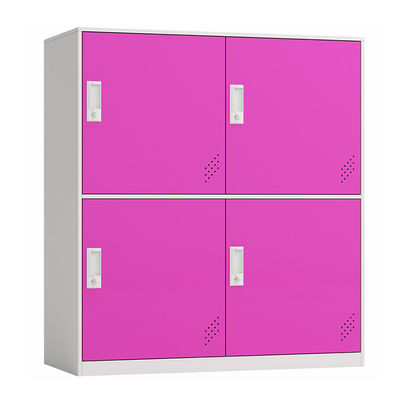 Pembe Mavi Dört Kapılı H1000 * W900 * D400mm İlkokul İçin Yarım Yükseklik Dolabı