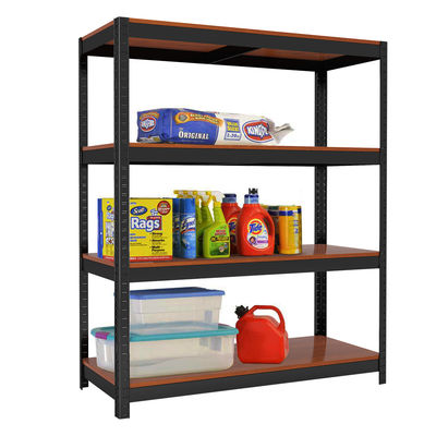 Ayarlanabilir Ahşap Katlı Geçmeli Çelik Stand Depolama Rafı Rafı