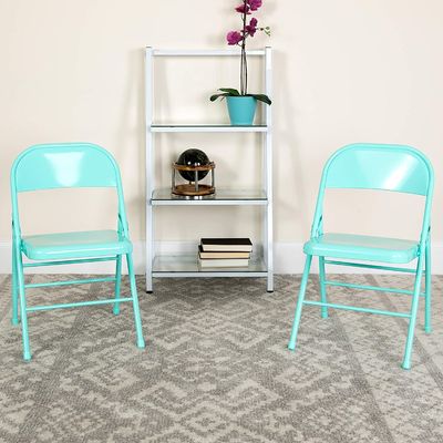 Üçlü Çaprazlı Çift Menteşeli Kalın 1.0mm Metal Katlanır Sandalye