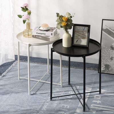 Küçük Kahve 21.5x19x1.9 İnç Kanepe Tepsili Yan Sehpa