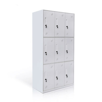 Okul Ofisi 9 Kapılar Metal Elbise Soyunma Çantası Kilitlenebilir Depo Dolapları